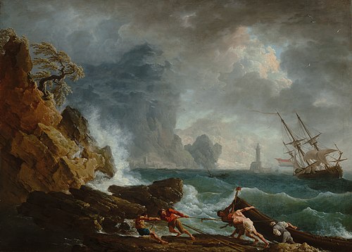 An Italian Harbour in Stormy Weather, 1750, Joseph Vernet