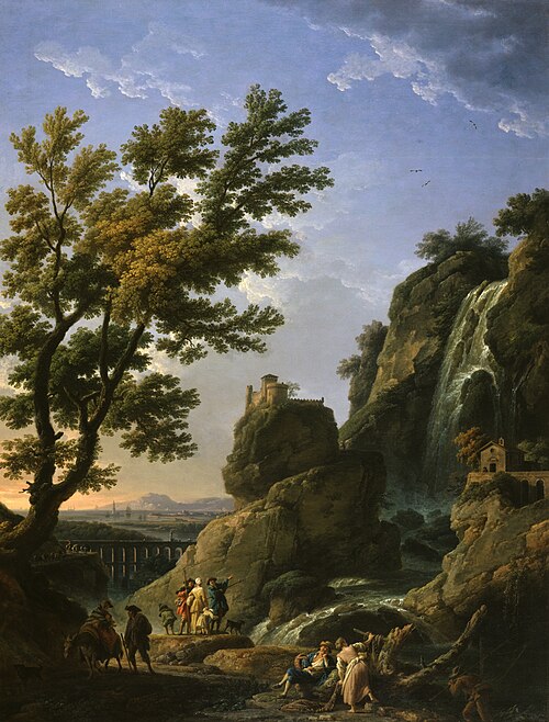 Paysage avec personnages et chute d'eau, 1768, Joseph Vernet