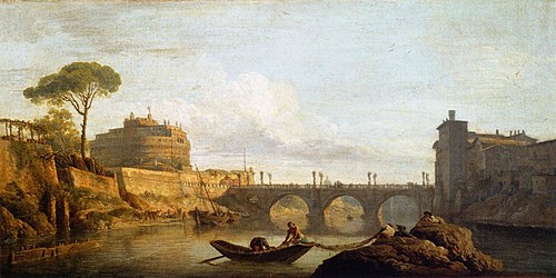 Le Pont et le château Saint-Ange à Rome, 1745, Joseph Vernet