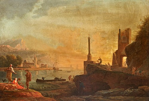 Port de mer au coucher du soleil, 1767, Joseph Vernet