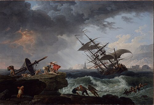 Naufrage sur une côte rocheuse, 1775, Joseph Vernet