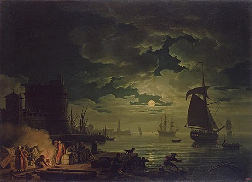 Entrée du port de Palerme au clair de lune, 1769, Joseph Vernet