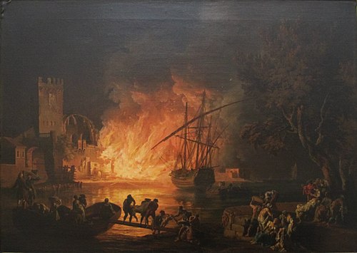 Incendie sur le Tibre, , Joseph Vernet