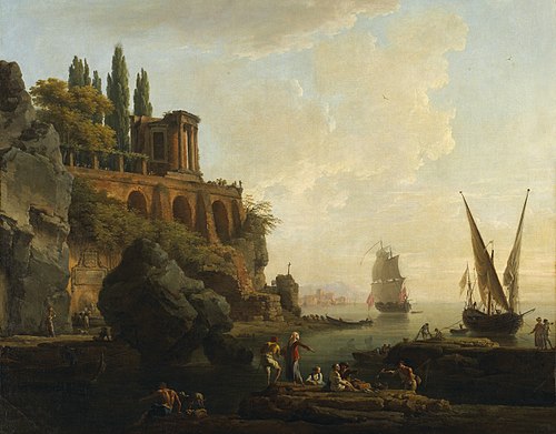 Paysage imaginaire, scène de port italien, 1746, Joseph Vernet