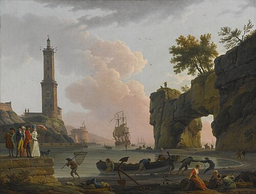 Port méditerranéen au coucher du soleil, 1788, Joseph Vernet