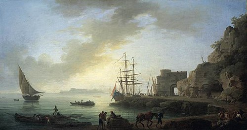 Port méditerranéen à l'aube, 1750, Joseph Vernet