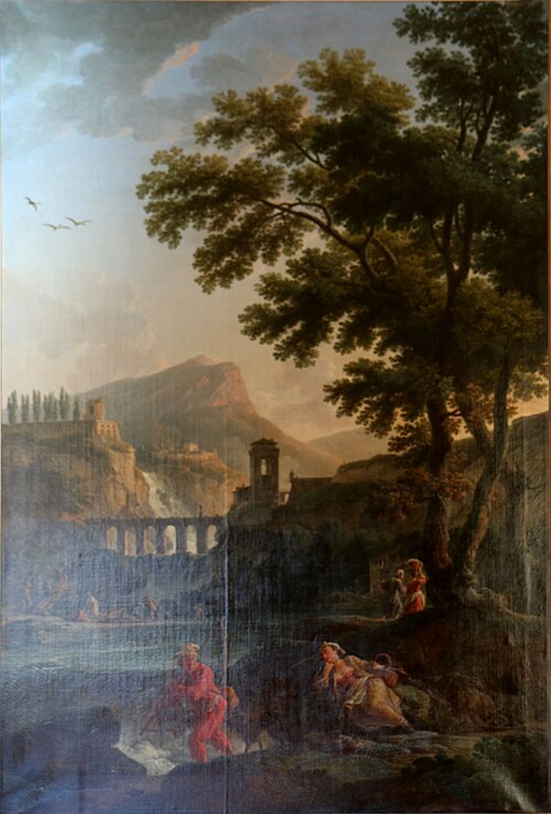 Matin sur terre : la pêche en rivière, 1766, Joseph Vernet