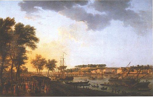 Vue de Bayonne, prise de l'allée de Boufflers près de la porte de Mousserole, 1760, Joseph Vernet