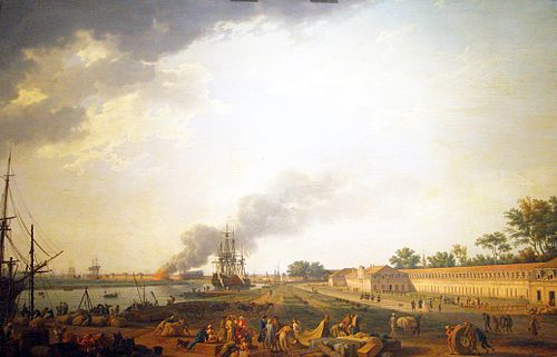Vue du port de Rochefort, prise du magasin des Colonies, 1759, Joseph Vernet