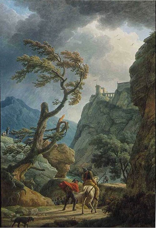Soldats dans une gorge, lors d'une tempête, 1789, Joseph Vernet