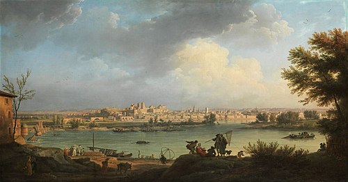 Vue d'Avignon depuis la rive droite du Rhône, près de la tour Philippe-le-Bel, 1756, Joseph Vernet
