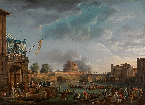 A Sporting Contest on the Tiber at Rome, 1750, Joseph Vernet