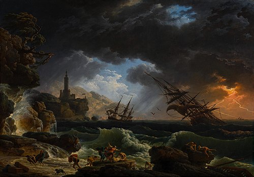 Un naufrage par temps d'orage, 1773, Joseph Vernet