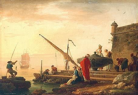 Orientalischer Seehafen bei Sonnenaufgang, , Joseph Vernet