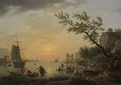 Seehafen bei Sonnenuntergang, 1770, Joseph Vernet