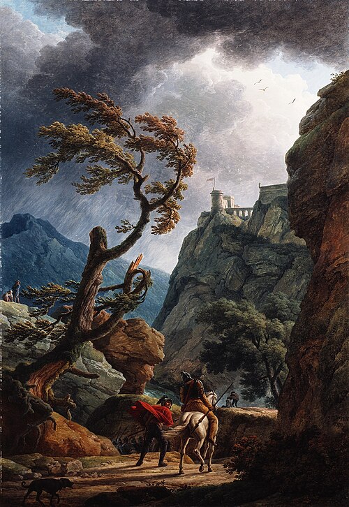 Soldiers in a Mountain Gorge, with a Storm, 1789, Joseph Vernet