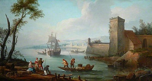 View of a Fortified Seaport, , Joseph Vernet