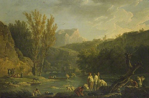 River Scene with Bathers, 1769, Joseph Vernet