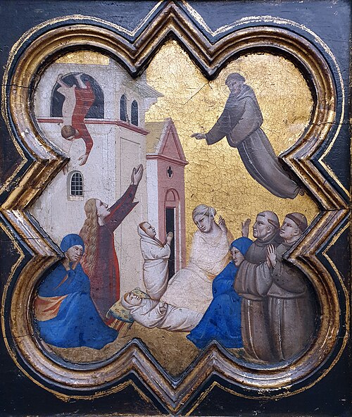 Saint Francis raises a child from the dead, 1335, Taddeo Gaddi