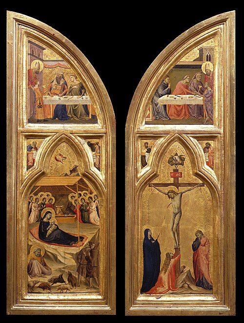 Interior view of wings of the triptych, 1334, Taddeo Gaddi
