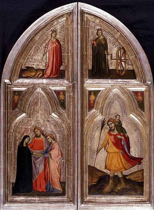 Exterior of the wings of the triptych, 1334, Taddeo Gaddi