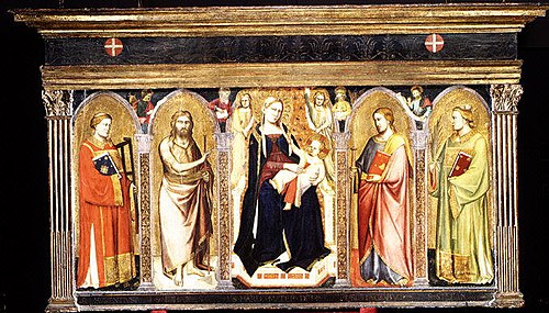 Madonna and Child Enthroned with Saints, 1340, Taddeo Gaddi