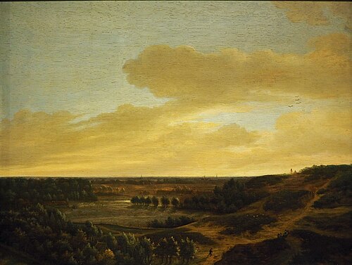Extensive dune landscape seen towards the land, 1667, Jan Vermeer van Haarlem l'anci