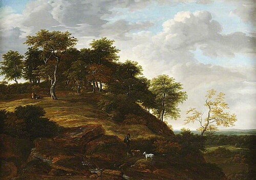 Landscape with a Herdsman on a Wooded Hill, 1652, Jan Vermeer van Haarlem l'anci