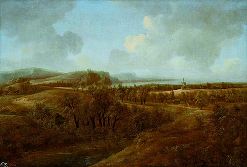 Paysage avec moulin à vent., 1650, Jan Vermeer van Haarlem l'anci