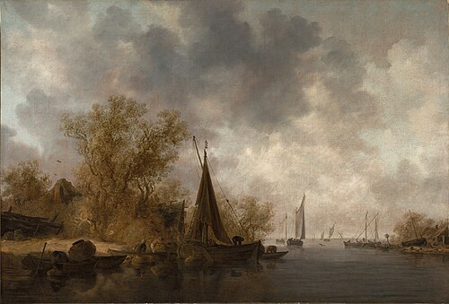 River Landscape with Fishing Boats, 1634, Jan van Goyen
