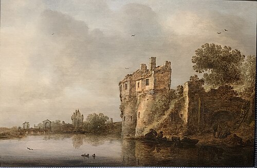View from the Stadsbuitensingel in Haarlem towards the Raakstorens and the Zijlpoort, 1634, Jan van Goyen