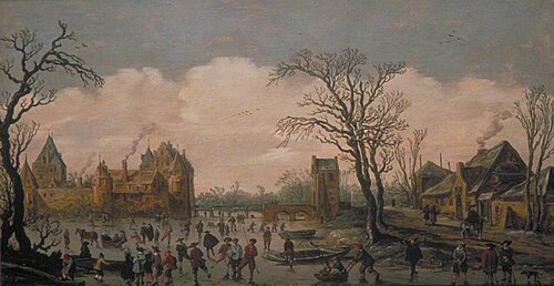 Winter Landscape with a Walled Castle, 1626, Jan van Goyen