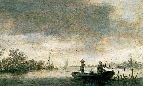 River Scene, 1627, Jan van Goyen