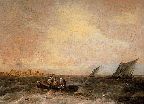 Sea Piece, Fishermen, , Jan van Goyen