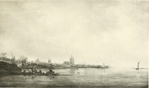 View of the Rhine and Arnhem from the southwest, 1639, Jan van Goyen