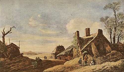 Krajina s povozem, 1627, Jan van Goyen