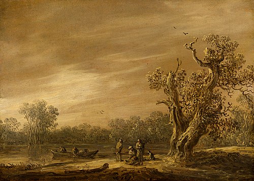 Fishermen by the Lakeshore, 1651, Jan van Goyen