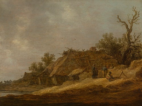 Dilapidated Farmhouse with Peasants, 1631, Jan van Goyen