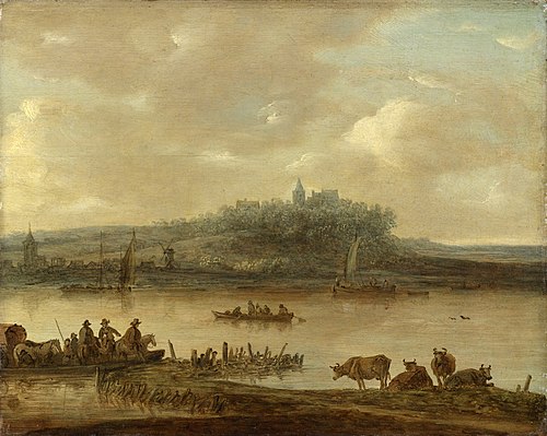 View of the Rhine and the Elterberg, 1645, Jan van Goyen