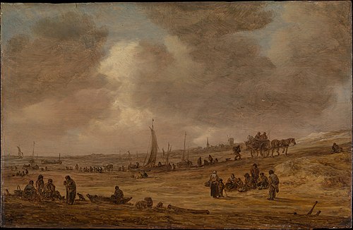 A Beach with Fishing Boats, 1653, Jan van Goyen