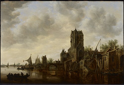 River Landscape with the Pellecussen Gate near Utrecht, 1648, Jan van Goyen