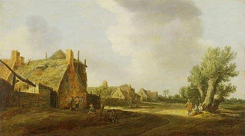 Street in a Village, 1628, Jan van Goyen