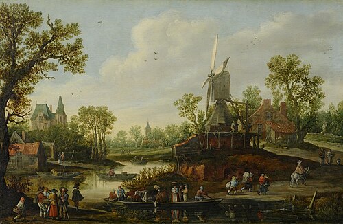River Landscape with a Ferry, 1625, Jan van Goyen