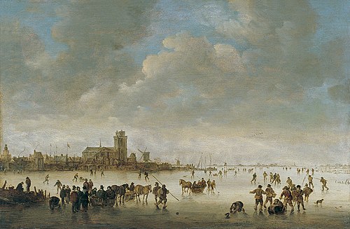 Winter Landscape with Figures on the Ice, 1643, Jan van Goyen