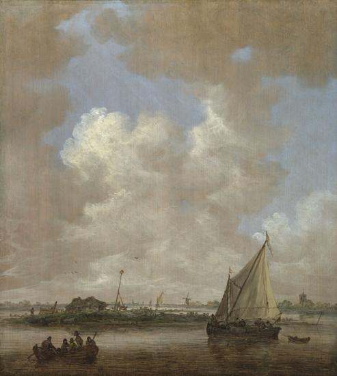 A River Scene, with a Hut on an Island, 1640, Jan van Goyen