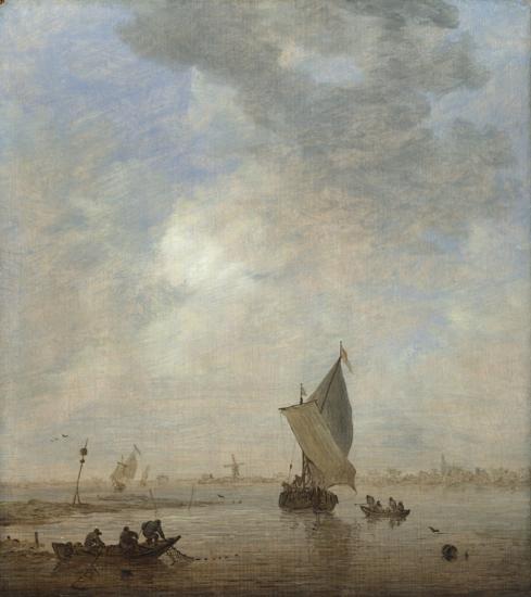 Fishermen hauling a Net, 1640, Jan van Goyen