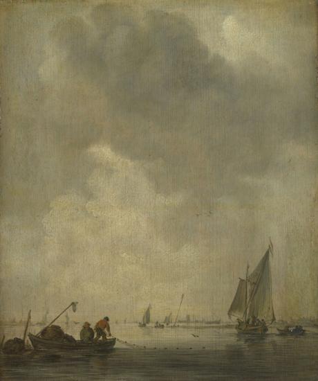A River Scene, with Fishermen laying a Net, 1638, Jan van Goyen