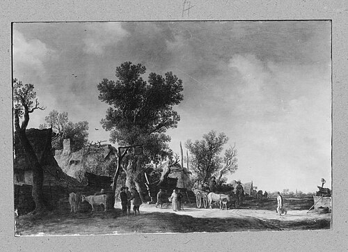 Landscape with farmhouses, 1650, Jan van Goyen