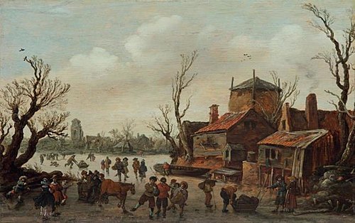 Winter Landscape with Skaters on a River, 1626, Jan van Goyen