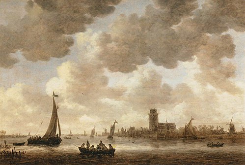 View of Dordrecht downstream from the Grote Kerk, 1647, Jan van Goyen